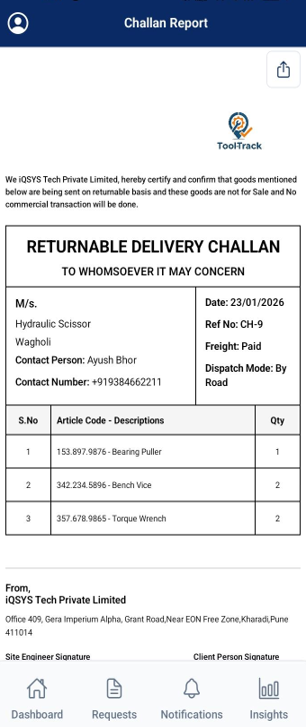 Challan Report