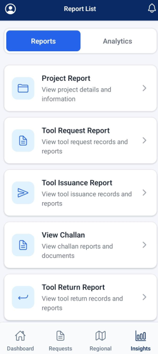 Report List - Report Section